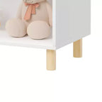 Organizzatore di giocattoli per bambini a 3/4 ripiani, libreria espositiva per bambini in legno, bianco