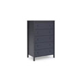 Signature Design by Ashley Simmenfort 5 Drawer Tall Dresser, Navy Blue