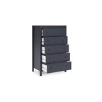 Cassettiera Alta a 5 Cassetti, Blu Navy