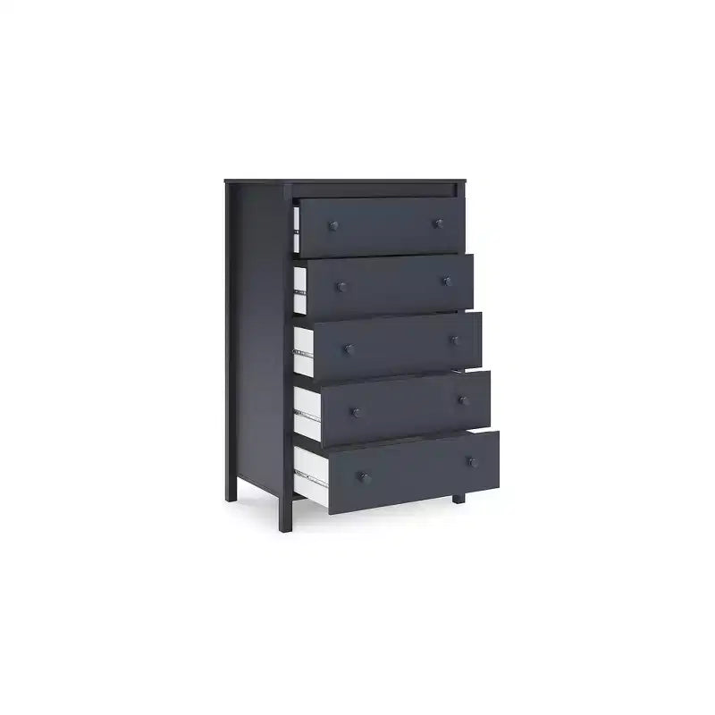 Cassettiera Alta a 5 Cassetti, Blu Navy