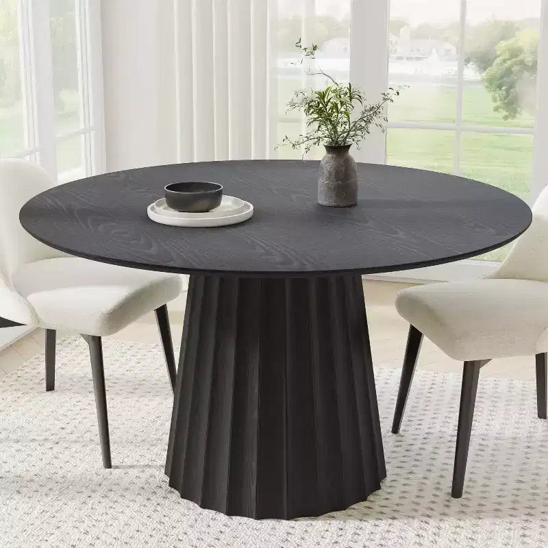 Tavolo da pranzo rotondo di metà secolo, tavolo da cucina in legno per 4 persone - 132 cm