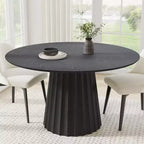 Tavolo da pranzo rotondo di metà secolo, tavolo da cucina in legno per 4 persone - 132 cm