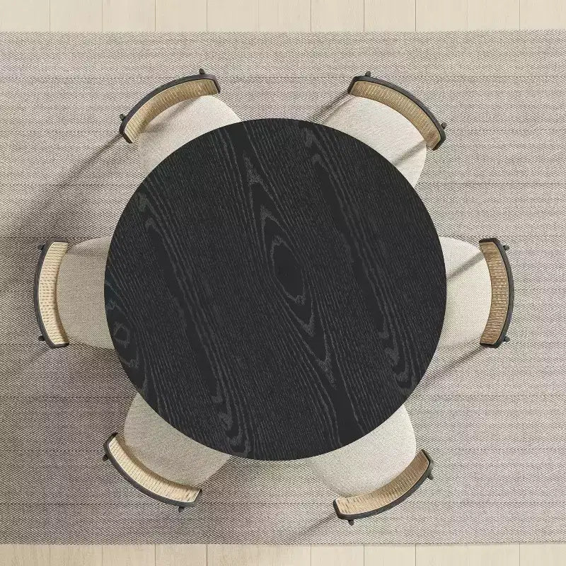 Tavolo da pranzo rotondo di metà secolo, tavolo da cucina in legno per 4 persone - 132 cm