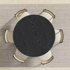 Tavolo da pranzo rotondo di metà secolo, tavolo da cucina in legno per 4 persone - 132 cm
