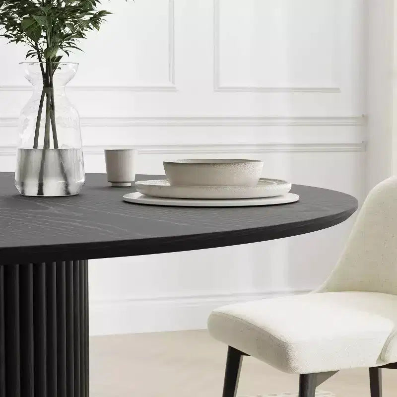 Tavolo da pranzo rotondo di metà secolo, tavolo da cucina in legno per 4 persone - 132 cm