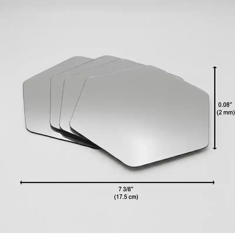Set di 4 piccoli specchi decorativi autoadesivi - Disponibili in 8 forme uniche
