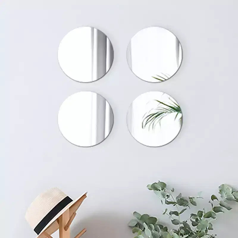 Set di 4 piccoli specchi decorativi autoadesivi - Disponibili in 8 forme uniche