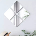 Set di 4 piccoli specchi decorativi autoadesivi - Disponibili in 8 forme uniche