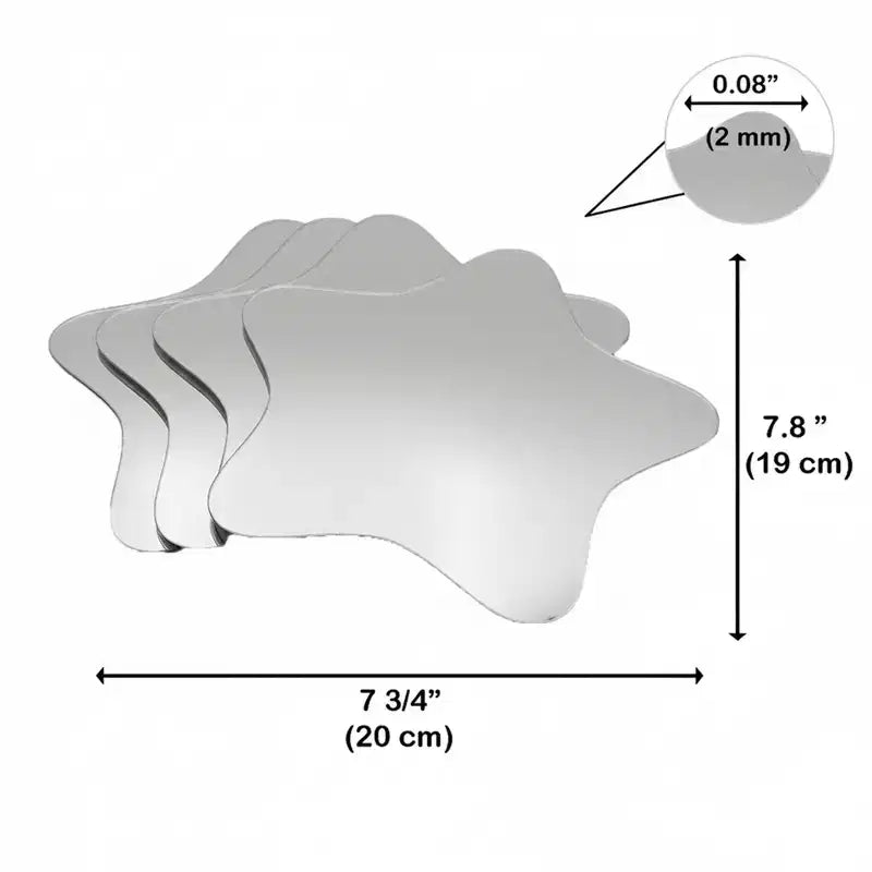Set di 4 piccoli specchi decorativi autoadesivi - Disponibili in 8 forme uniche