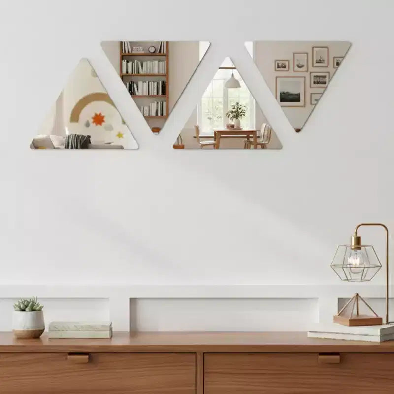 Set di 4 piccoli specchi decorativi autoadesivi - Disponibili in 8 forme uniche