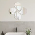 Evideco French Home Goods Set of 4 Small Self-Adhesive Decorative Mirrors  Available in 8 Unique Shapes