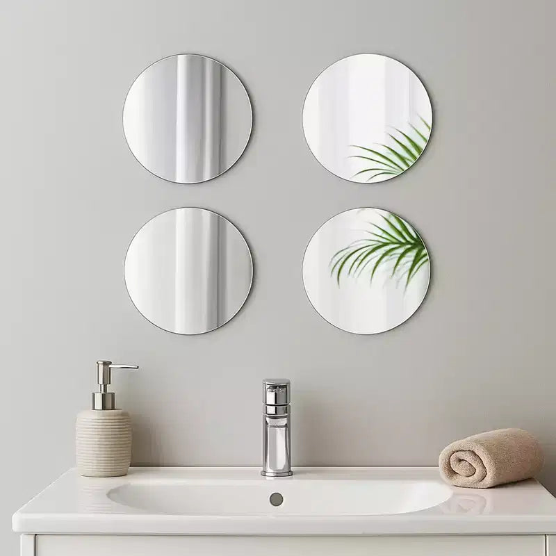 Set di 4 piccoli specchi decorativi autoadesivi - Disponibili in 8 forme uniche